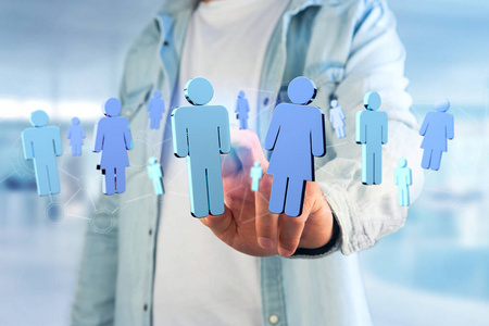 网络连接与人联系彼此-3d 渲染照片