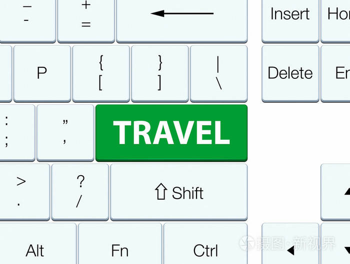 旅行绿色键盘按钮