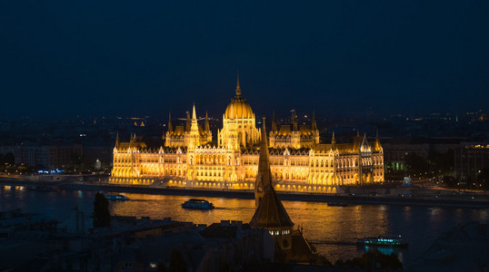 照亮夜晚的匈牙利国会大厦图片
