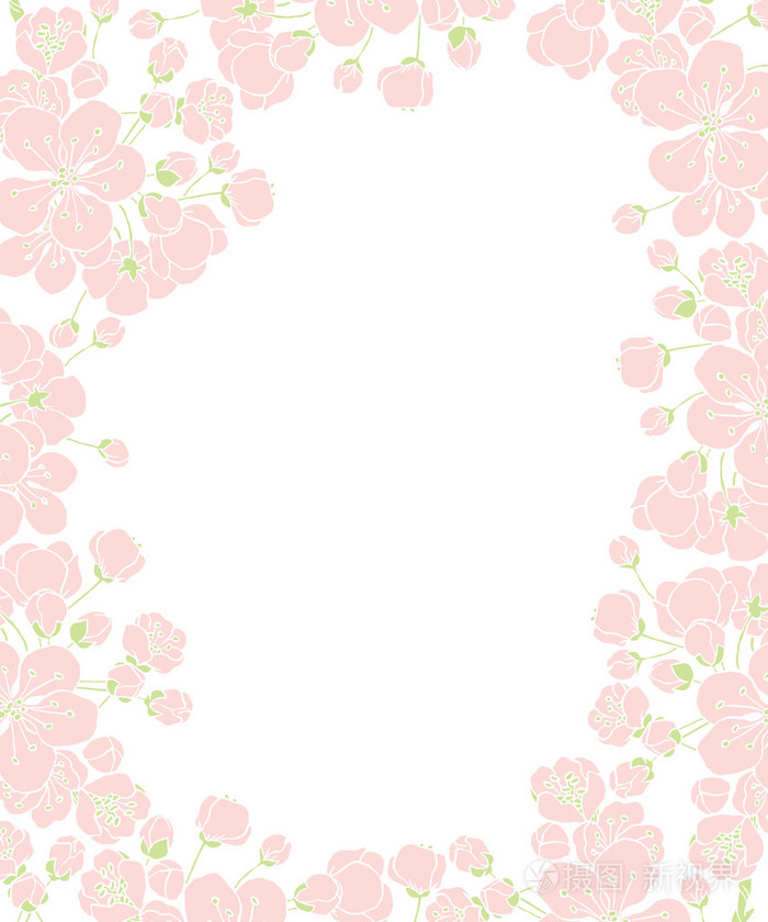 樱桃树或樱花花卉框架