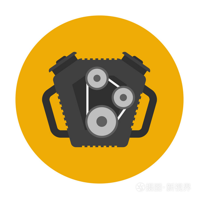 汽车引擎平图标