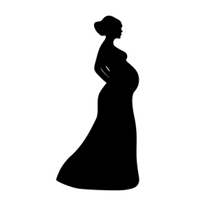 一个怀孕的女人的剪影