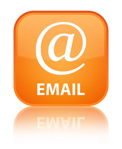 电子邮件 地址图标 特殊橙色方形按钮