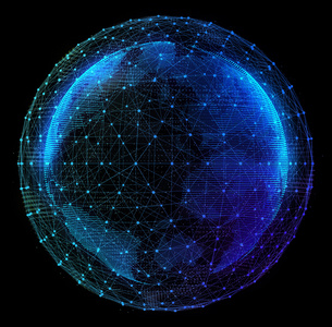 数字地球电信网络的互联网照片