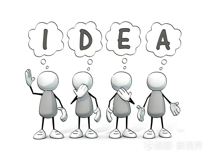 与思想的气球想法粗略小人