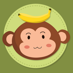 猴子猴孙可爱的猴子头卡通照片