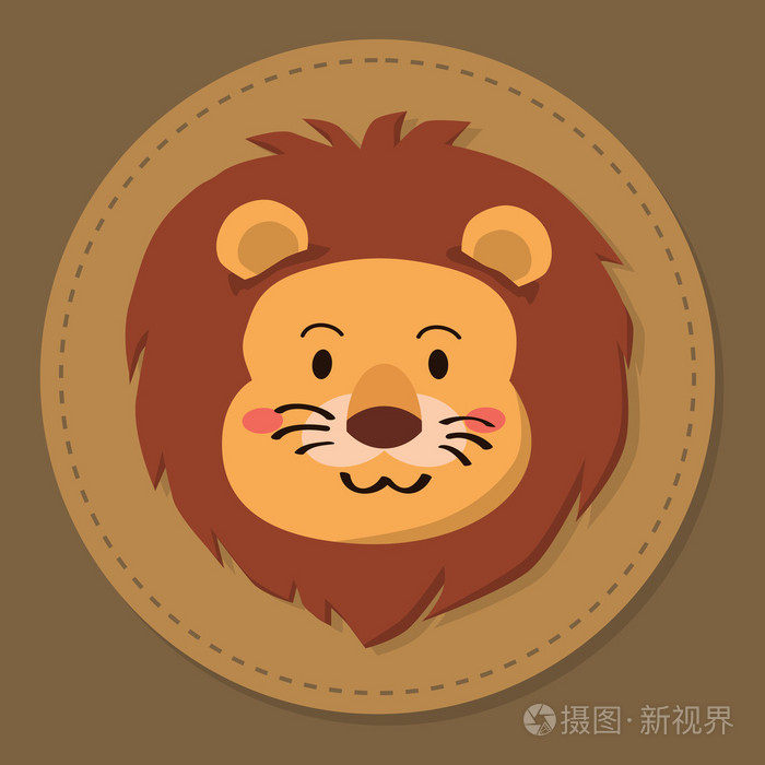 可爱的狮子头卡通