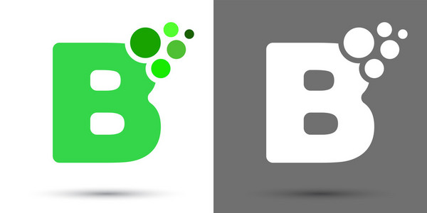 标志字母b绿色标志字母b白色标志字母b矢矢量