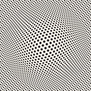 半色调膨胀效应光学错觉。抽象的几何背景设计。矢量无缝复古模式