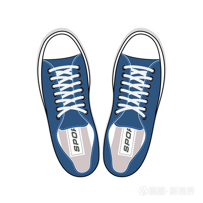 青年运动鞋时尚鞋顶视图