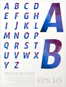 多边形 alphabat 字体矢量 eps.10