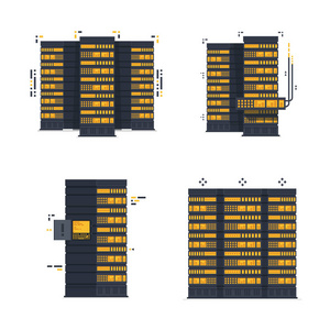 网络服务器矢量图