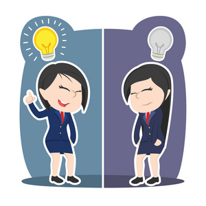 不同想法的亚洲女商人照片