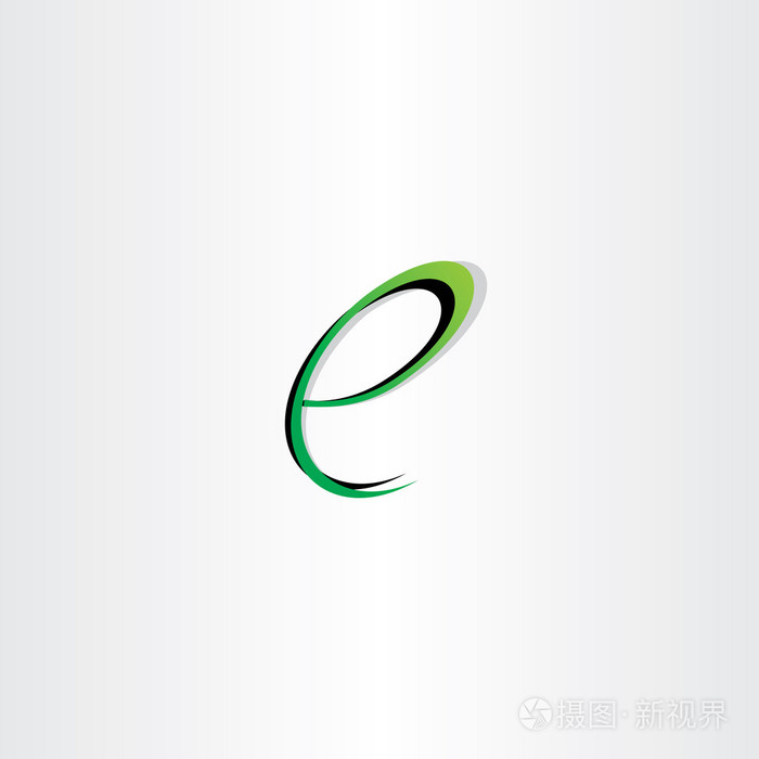 小写字母 e 绿色黑色标志