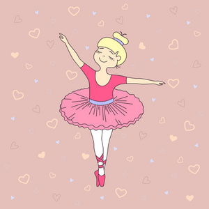 漂亮的小芭蕾舞演员的矢量图照片