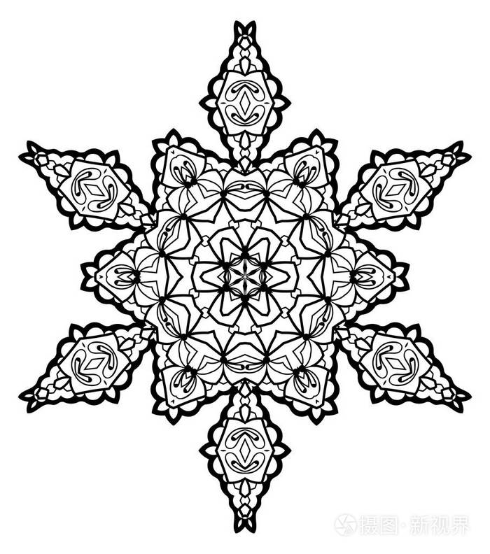 雪花曼荼罗.复古装饰元素插画-正版商用图片0f0oad-摄图新视界