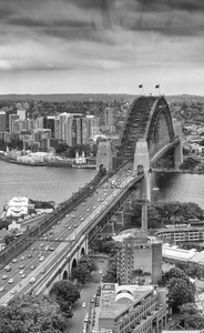 悉尼港湾大桥的鸟瞰图
