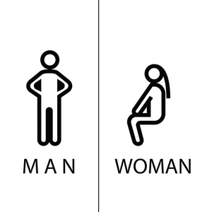 风格的卫生间标识艺术的厕所标志-男人和女士卫生间标识残疾人卫生间