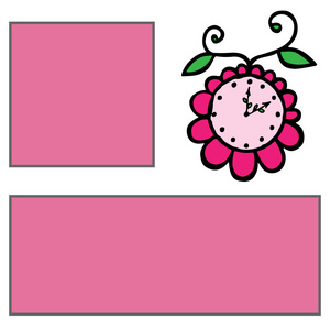 模板为女孩专辑的与文本和植物区系的两个粉红色范围