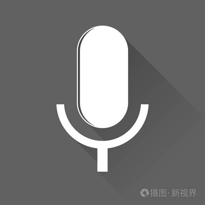 音频插孔语音记录器接受采访时卡拉ok麦克风图标矢量标志在白色背景上