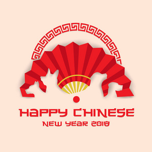 中国新年2018狗年横幅和卡片设计, 适合社交媒体横幅传单卡片聚会请柬等中国新年相关场合