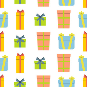 圣诞 semless 图案与礼品盒白色背景