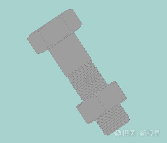 螺栓和螺母的平概念图