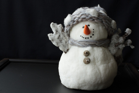 漂亮的雪人。装饰为圣诞节和贺卡
