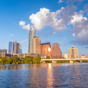 Austin，市中心的天际线的视图