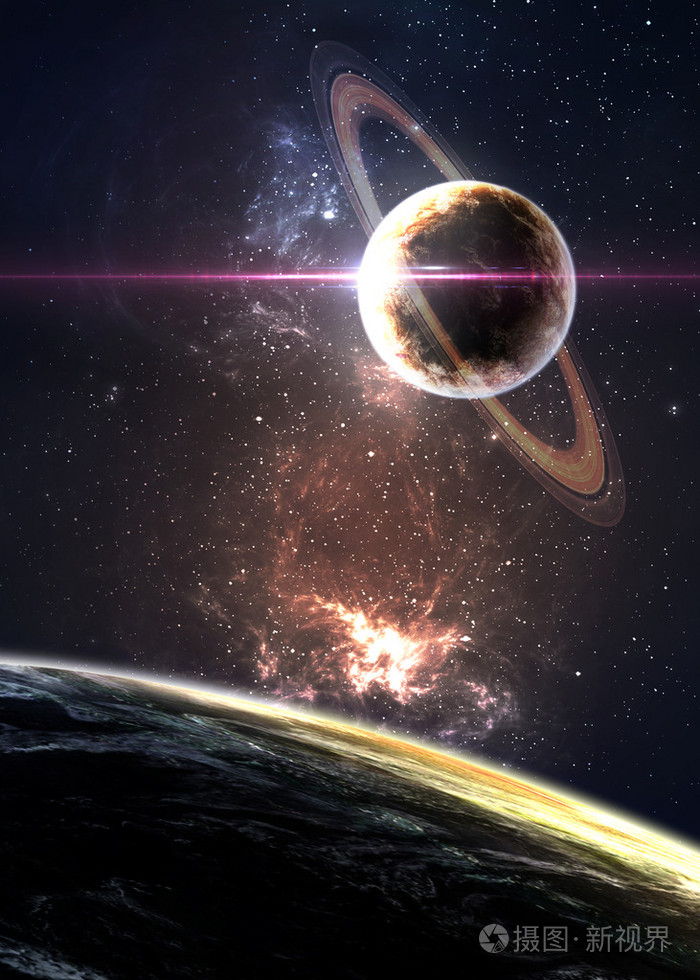 行星在太空中的星云
