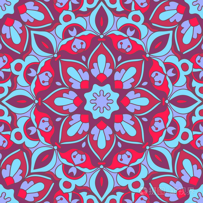 在美丽的色彩的装饰图案.矢量图