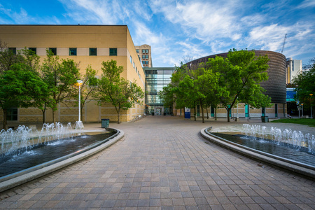 喷泉和建筑瑞尔森大学，在多伦多，Ontar