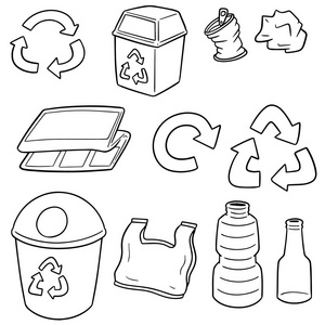 向量集的回收垃圾照片