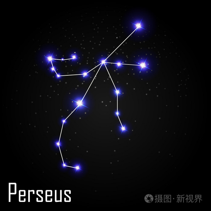 英仙座座的背面有美丽明亮的星星插画 正版商用图片0f1ltx 摄图新视界