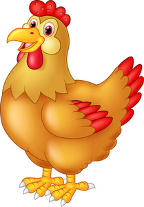 鸡母鸡可爱姿势很多把鸡蛋放在了她的可爱的卡通母鸡巢与鸡母鸡一只肥