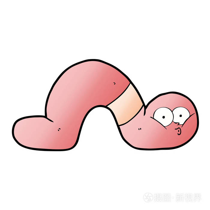 卡通蠕虫的矢量插画