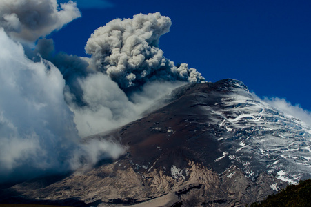 积极的科托帕希火山爆发图片