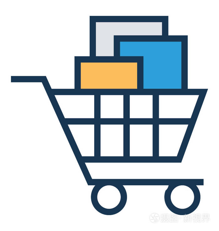 杂货店平面矢量图标