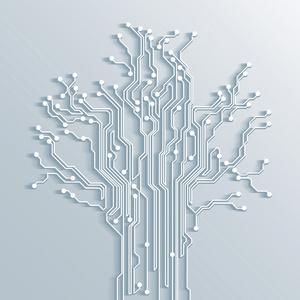 树电路板抽象背景-矢量照片