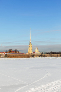 彼得和 Paul Fortress 在冬天，圣彼得堡