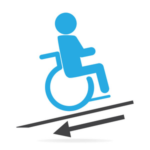 轮椅斜坡方式标志图标