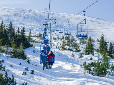 椅滑雪胜地亚斯纳马蒂奇在斯洛伐克