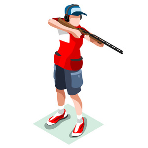 3d等距射手athlete.sporting冠军国际射击射击矢量图的competitio照片