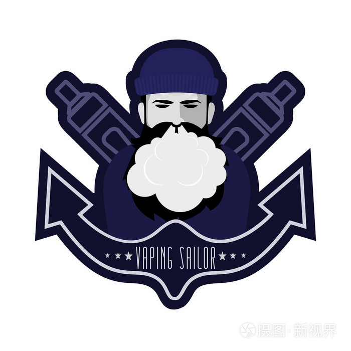 塑造水手标志. 留胡子的瓦平人.