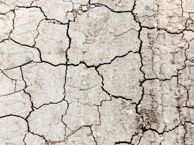 干燥开裂的土地表面的纹理的背景。总和的干旱