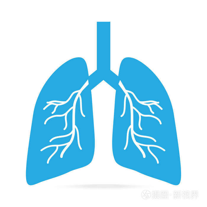 肺蓝色图标