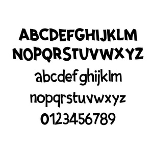 漫画字体。矢量字母表。手写文字字体。设计的排版字母 徽标, 包装设计, 海报。abc