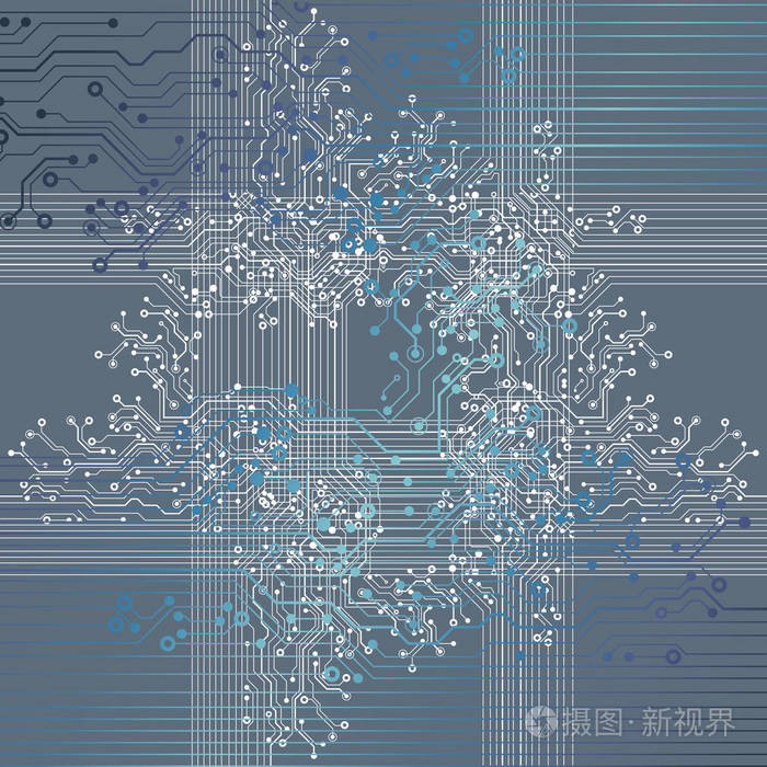 矢量电路板插图.抽象技术插画-正版商用图片0f2m5o-摄图新视界