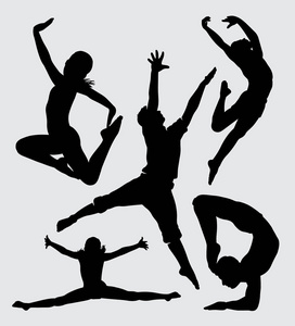 跳舞跳跃和杂技演员运动剪影好用途为标志标志网站图标吉祥物标志屠夫或者任何设计您想要