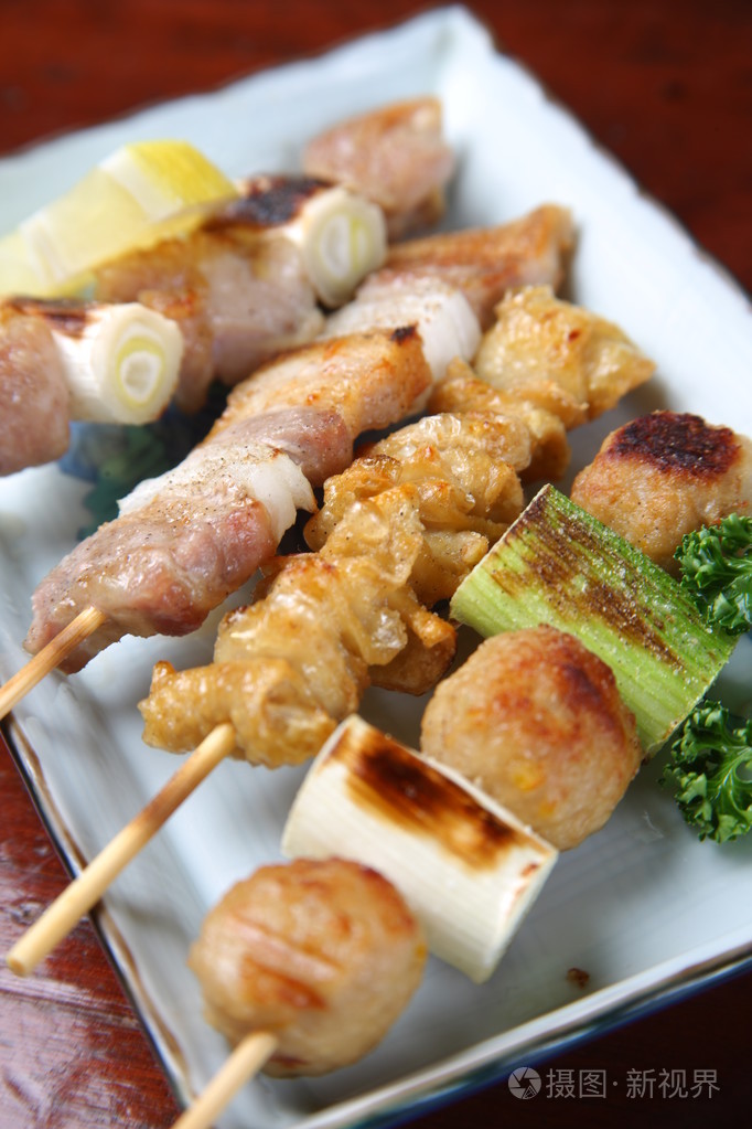 日本鸡肉烧烤串